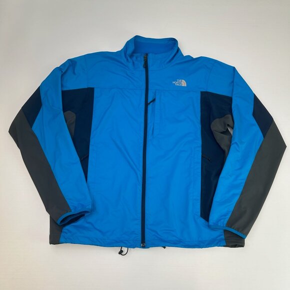 The North Face Jacket Men XXL Pocket Pneumatic Travel Hike Zip Color Block Core